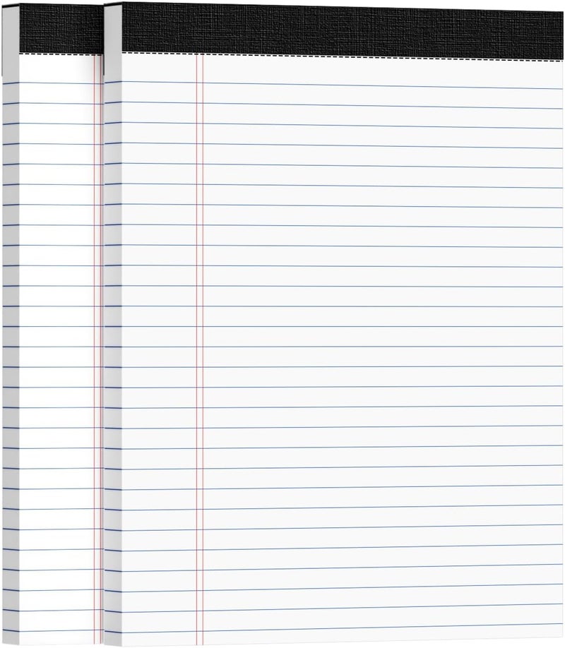 Ciphyfee 2pcs Legal Pads 8.5 x 11, Notepads 8.5 x 11 Inch, White Note Pads Clear Print Writing Pads of Paper, Memo Pads , Perforate Legal Notepads Paper , Wide Ruled Lined with Sturdy Back,50 Sheets/Pack - Image 1